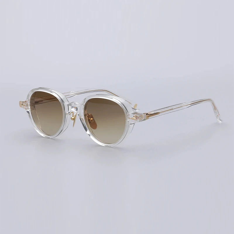 Hewei Women's Full Rim Round Acetate Sunglasses 0024 Sunglasses Hewei C5 as picture 