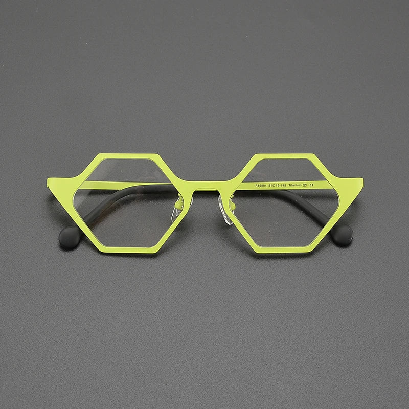 Nobler Women's Full Rim Polygon Cat Eye Titanium Eyeglasses 185881 Full Rim Nobler C5