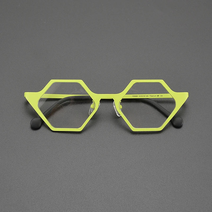 Nobler Women's Full Rim Polygon Cat Eye Titanium Eyeglasses 185881 Full Rim Nobler C5