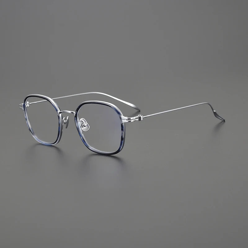 Gatenac Unisex Full Rim Square Acetate Titanium Eyeglasses Gxyj1572