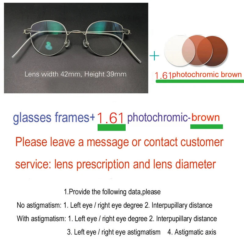 Yujo Unisex Full Rim Oval Round Steel Custom Eyeglasses 61457