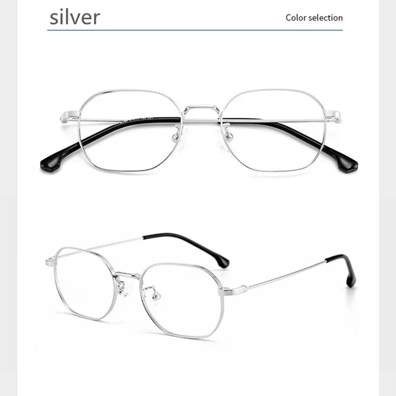 Kocolior Unisex Full Rim Oval Titanium Alloy Hyperopic Reading Glasses E003 Reading Glasses Kocolior Silver China 0