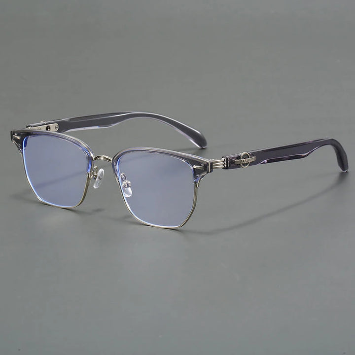 Xbora Unisex Full Rim Oval Square Ultem Alloy Eyeglasses 91015
