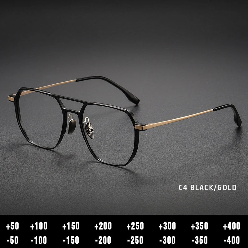 Kansept Unisex Full Rim Square Double Bridge Aluminum Reading Glasses 20239 Reading Glasses Kansept 20239-C4 -150