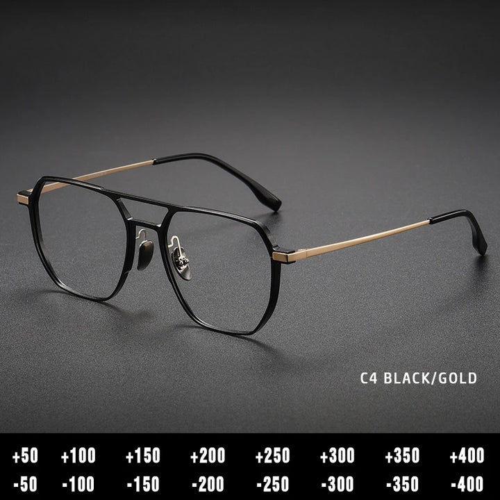 Kansept Unisex Full Rim Square Double Bridge Aluminum Reading Glasses 20239 Reading Glasses Kansept 20239-C4 -150