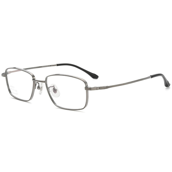 Yimaruili Men's Full Rim Small Square Titanium Eyeglasses J86501 Full Rim Yimaruili Eyeglasses Gun  