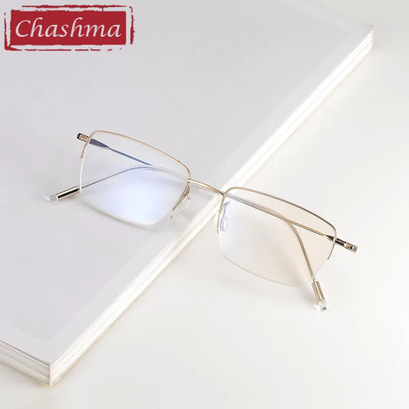 Chashma Men's Semi Rim Square Titanium Eyeglasses 7277 Semi Rim Chashma