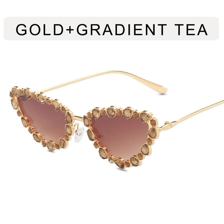 CCspace Women's Full Rim Triangle Cat Eye Alloy UV400 Sunglasses 56219 Sunglasses CCspace Sunglasses Tea