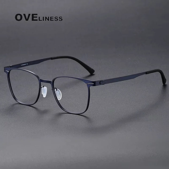 Oveliness Women's Full Rim Square Titanium Eyeglasses 80997 Full Rim Oveliness blue