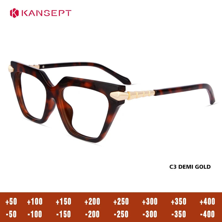 Kansept Women's Full Rim Brow Line Cat Eye Tr 90 Alloy Reading Glasses 243244