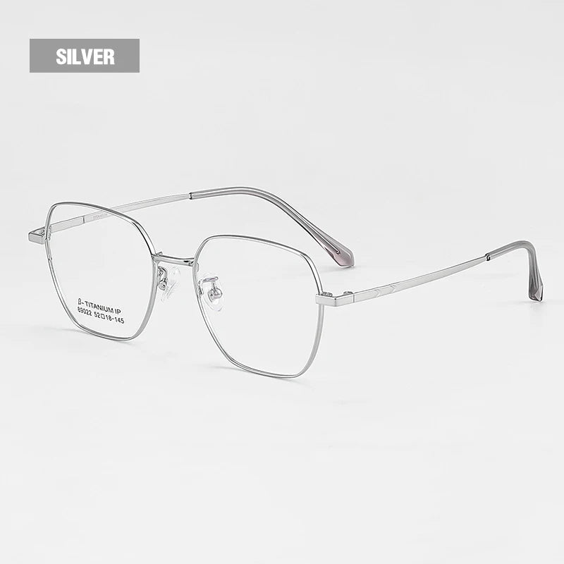 Vicky Unisex Semi Rim Polygon Titanium Alloy Reading Glasses V89022 Reading Glasses Vicky +150 89022-C4-SILVER
