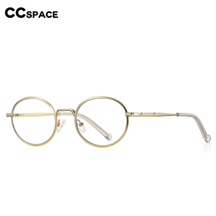 CCspace Unisex Full Rim Round Oval Alloy Eyeglasses 56142 Full Rim CCspace