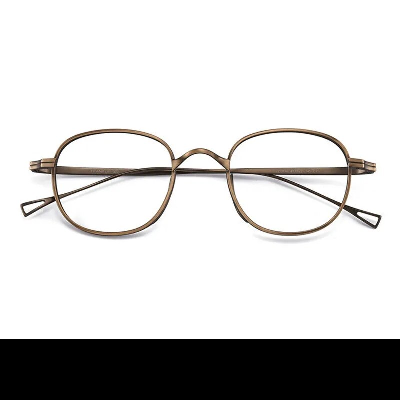 Yimaruili Unisex Full Rim Round Titanium Alloy Eyeglasses 8016 Full Rim Yimaruili Eyeglasses Bronze