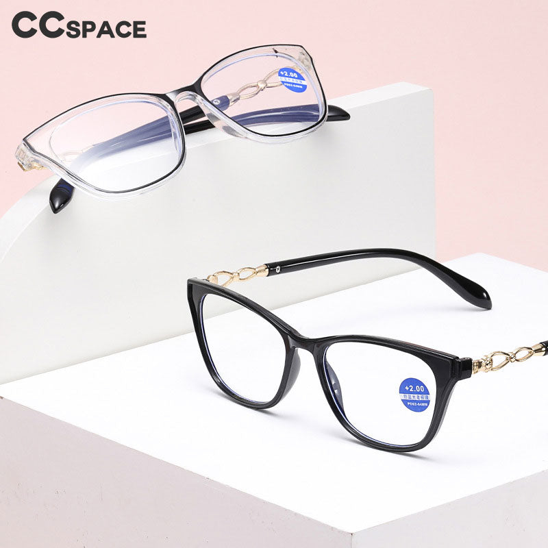 CCspace Women's Full Rim Square Acetate Hyperopic Reading Glasses 56156 Reading Glasses CCspace