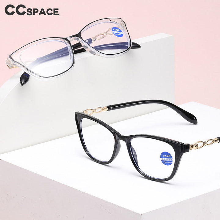 CCspace Women's Full Rim Square Acetate Hyperopic Reading Glasses 56156 Reading Glasses CCspace