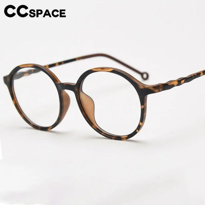 CCspace Unisex Full Rim Round Tr 90 Titanium Eyeglasses 56834 Full Rim CCspace