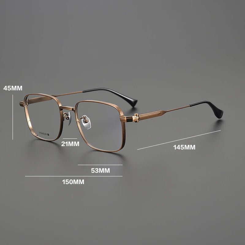 Gatenac Unisex Full Rim Big Square Titanium Eyeglasses Gxyj1569