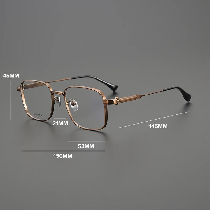 Gatenac Unisex Full Rim Big Square Titanium Eyeglasses Gxyj1569