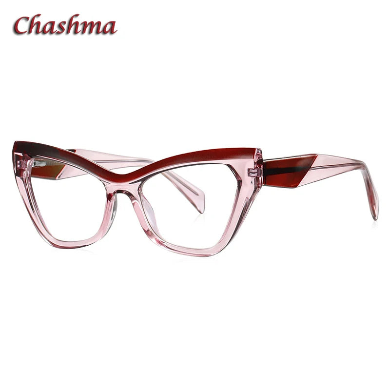 Chashma Ochki Women's Full Rim Cat Eye Tr 90 Titanium Eyeglasses 312198
