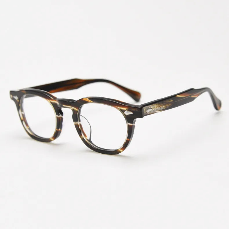 CCspace Unisex Full Rim Square Acetate Eyeglasses 56838 Full Rim CCspace C4Stripe