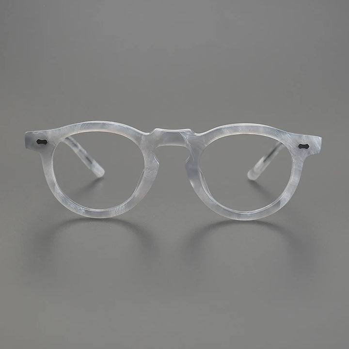 Gatenac Unisex Full Rim Round Acetate Eyeglasses Gxyj-1173 Full Rim Gatenac