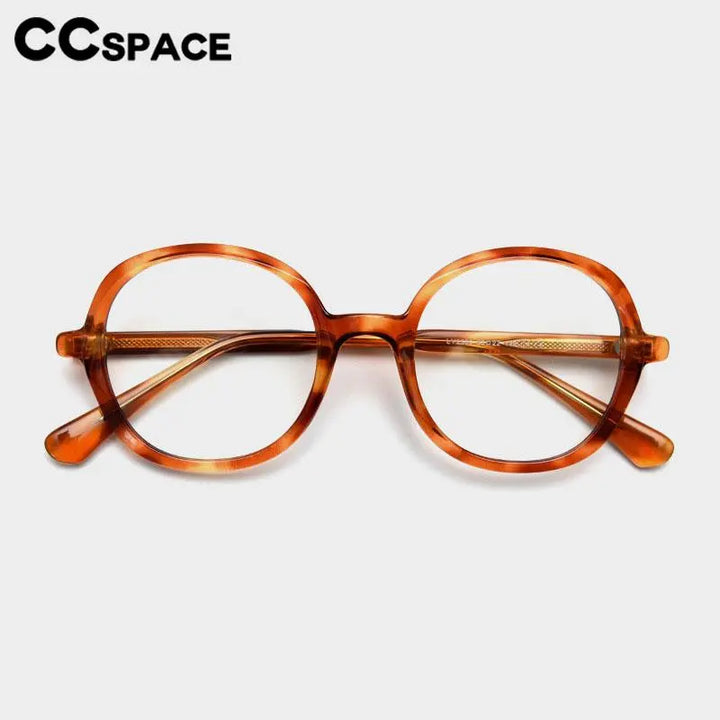 CCspace Unisex Full Rim Large Round Tr 90 Titanium Eyeglasses 56945 Full Rim CCspace