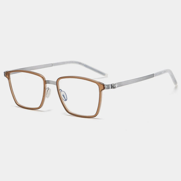 Gatenac Unisex Full Rim Square Alloy Eyeglasses Gxyj--1182 Full Rim Gatenac Tea