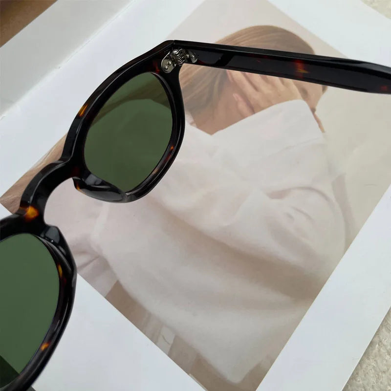 Yujo Women's Full Rim Oval Square Acetate Polarized Sunglasses Y4638 Sunglasses Yujo