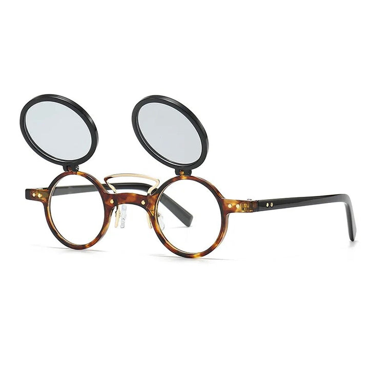 CCspace Unisex Full Rim Small Round Tr 90 Reading Glasses R57037 Reading Glasses CCspace C4Leopard 0