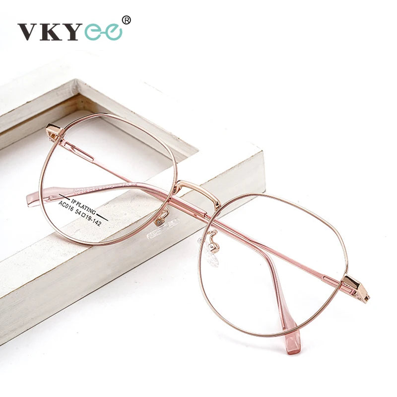 Vicky Unisex Full Rim Oval Polygon Alloy Reading Glasses 622016