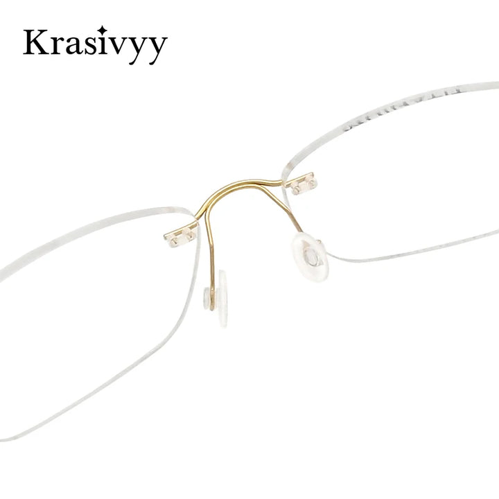 Krasivyy Unisex Rimless Oval Titanium Eyeglasses 1615 Rimless Krasivyy