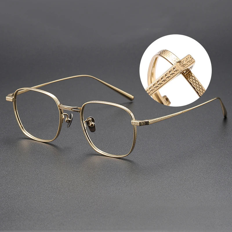 Black Mask Women's Full Rim Square Titanium Eyeglasses 51025