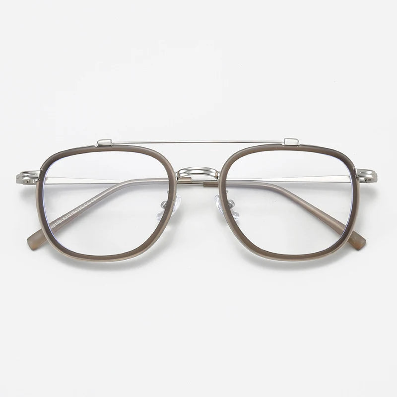 Xbora Unisex Full Rim Square Tr 90 Alloy Double Bridge Eyeglasses 44195