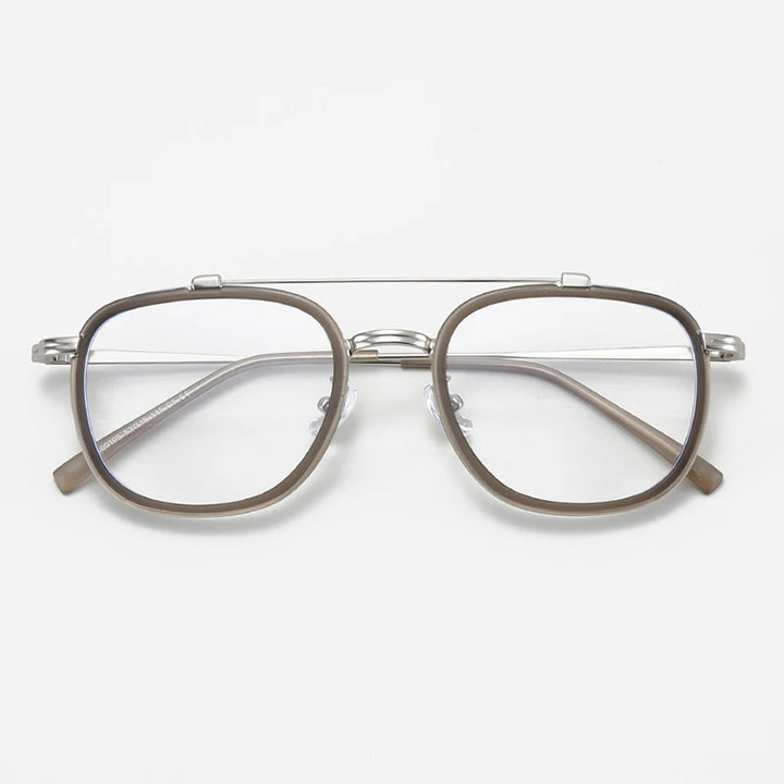 Xbora Unisex Full Rim Square Tr 90 Alloy Double Bridge Eyeglasses 44195