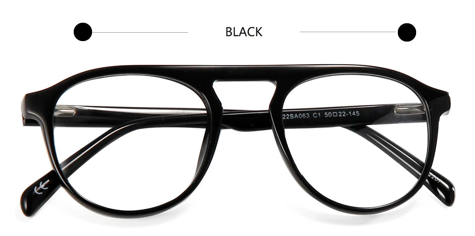 Esnbie Women's Full Rim Square Acetate Eyeglasses 220631 Full Rim Esnbie black