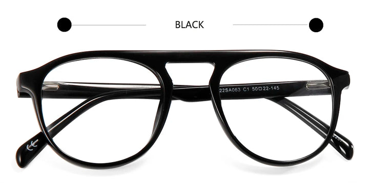 Esnbie Women's Full Rim Square Acetate Eyeglasses 220631 Full Rim Esnbie black