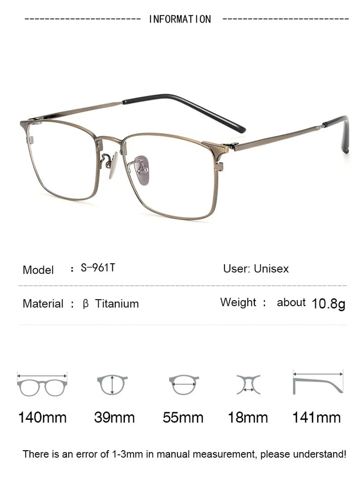 Aimee Unisex Full Rim Square Titanium Eyeglasses 942961 Full Rim Aimee