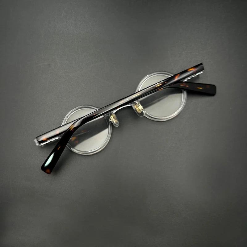 Yujo Unisex Full Rim Round Acetate Fiber Eyeglasses 3840 Full Rim Yujo