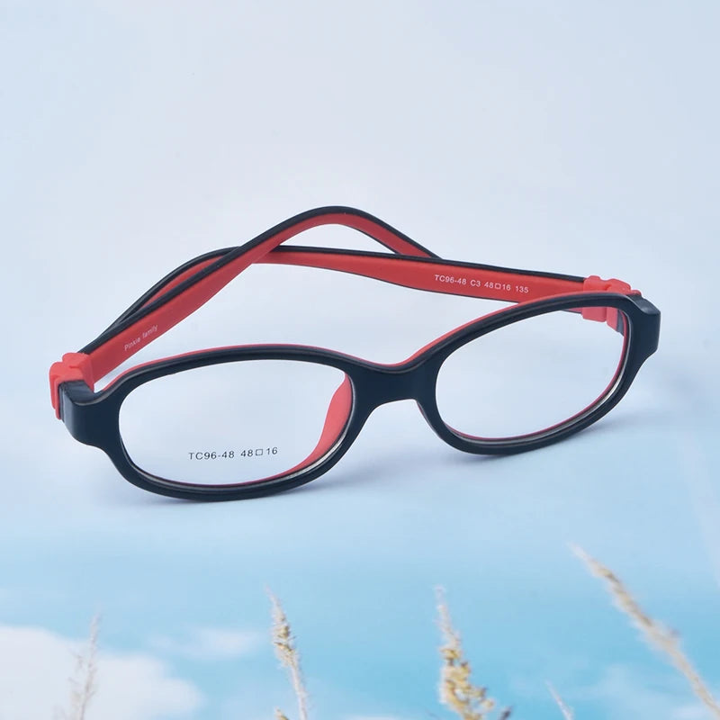 Secg Unisex Children's Full Rim Oval Silicone Titanium Eyeglasses 219648