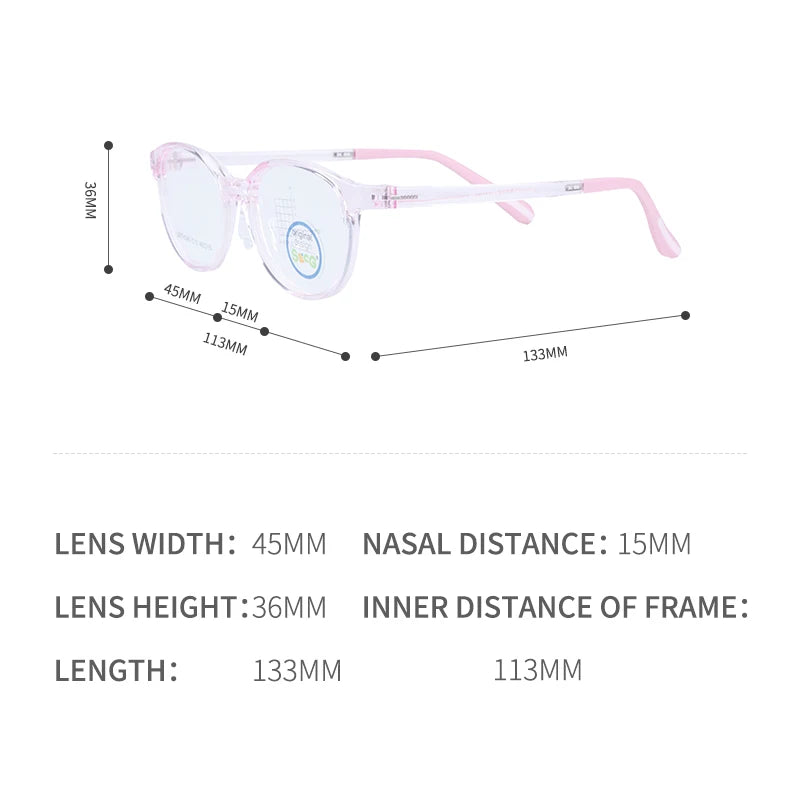 Secg Unisex Children's Full Rim Square Silicone Tr 90 Eyeglasses 214245