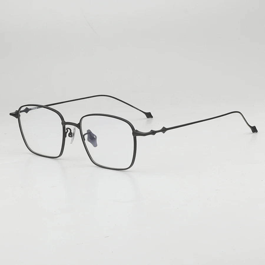 Muzz Unisex Full Rim Square Ip Plated Titanium Eyeglasses Bab82 Full Rim Muzz black