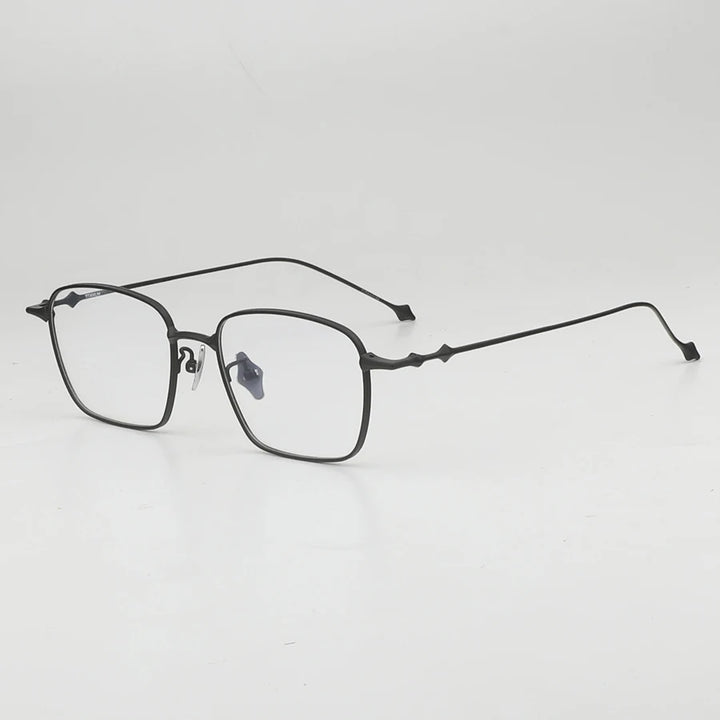 Muzz Unisex Full Rim Square Ip Plated Titanium Eyeglasses Bab82 Full Rim Muzz black