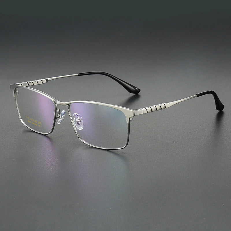 Muzz Men's Full Rim Brow Line Square Titanium Eyeglasses 82909