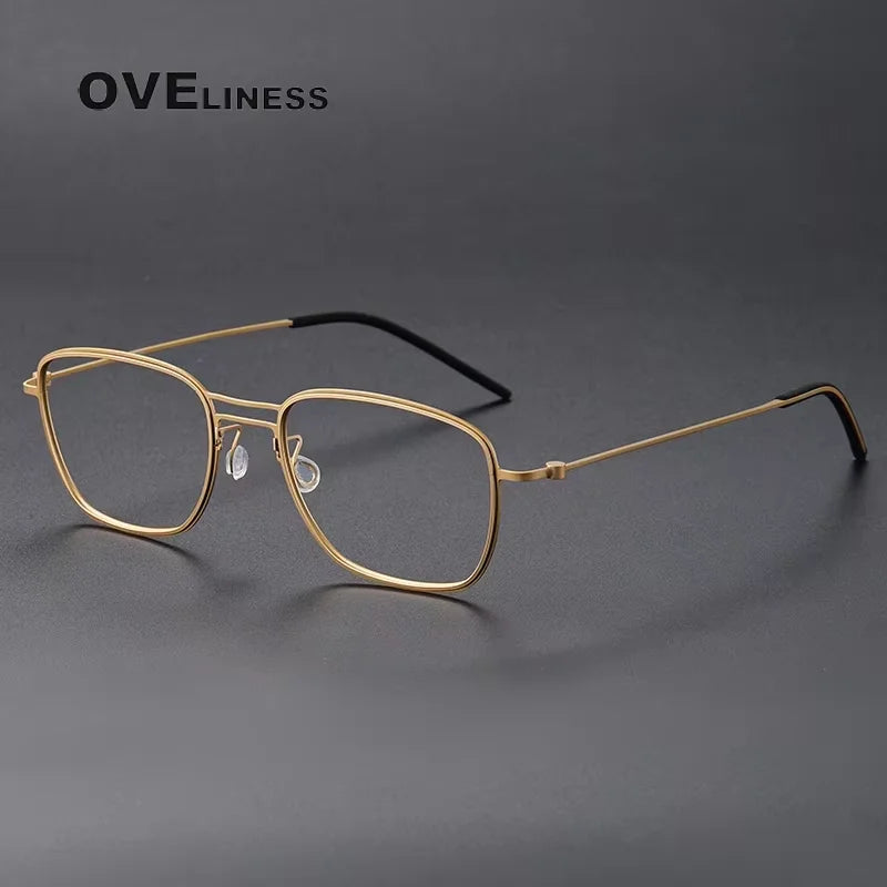 Oveliness Unisex Full Rim Polygon Square Titanium Eyeglasses 25524