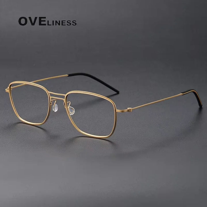 Oveliness Unisex Full Rim Polygon Square Titanium Eyeglasses 25524