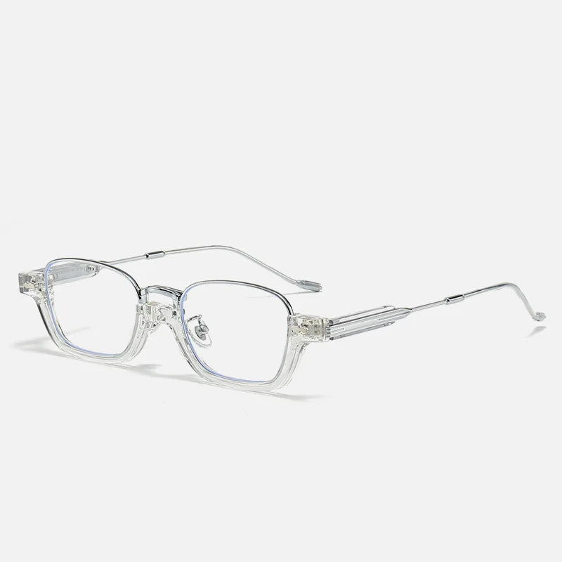 Kocolior Unisex Semi Rim Acetate Stainless Steel Hyperopic Reading Glasses 22015 Reading Glasses Kocolior Transparent 0