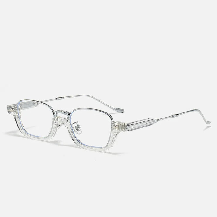 Kocolior Unisex Semi Rim Acetate Stainless Steel Hyperopic Reading Glasses 22015 Reading Glasses Kocolior Transparent 0