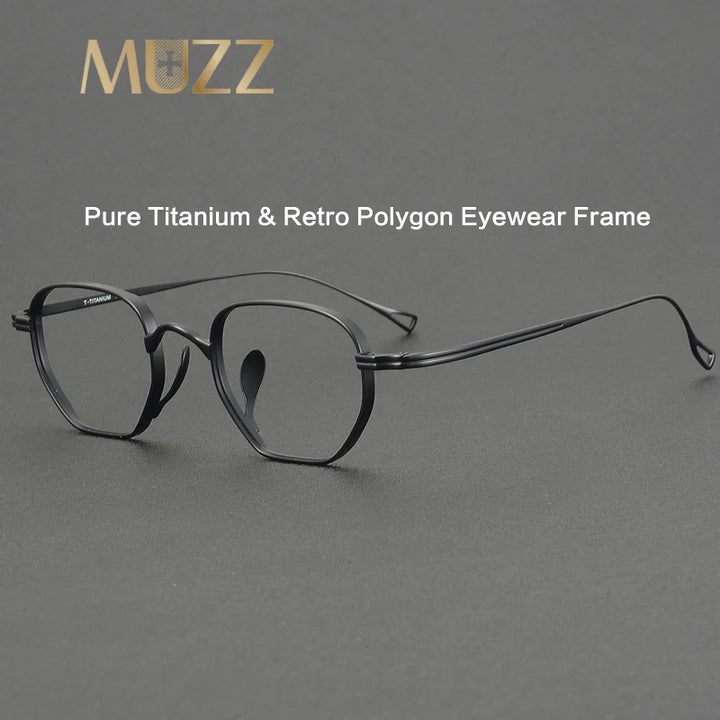 Muzz Unisex Full Rim Oval Polygon Titanium Eyeglasses 79919