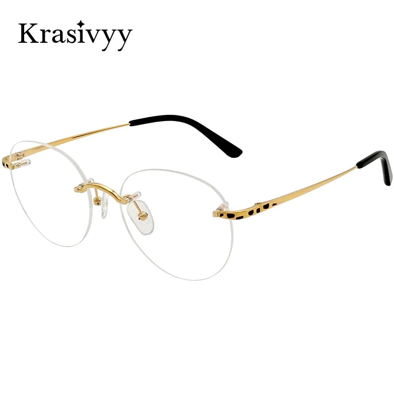 Krasivyy Women's Rimless Round Titanium Eyeglasses 3090 Rimless Krasivyy   