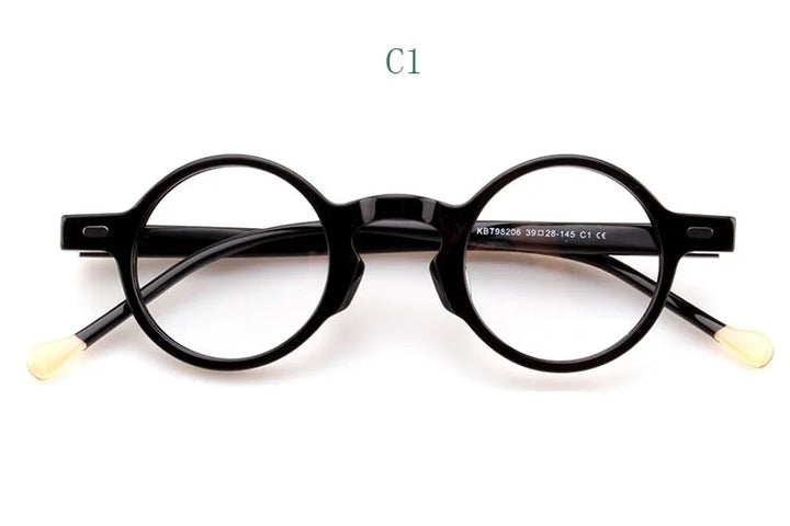 Yujo Women's Full Rim Round Acetate Fiber Eyeglasses 13628 Full Rim Yujo C1 CHINA